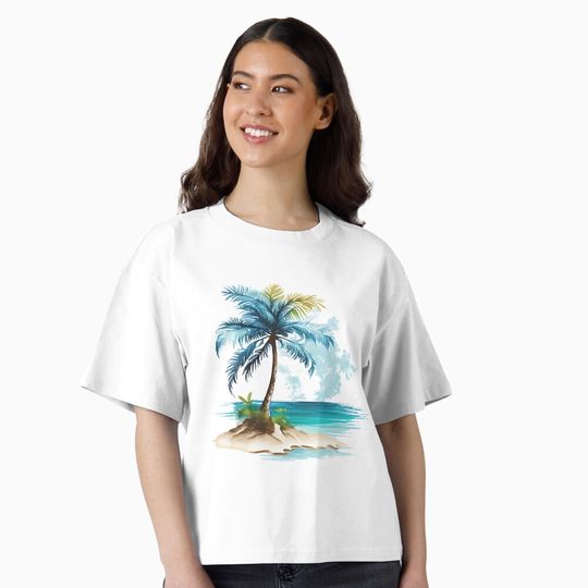 Discover Summer Palm Beach Design Boxy T-Shirt
