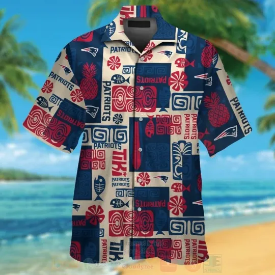 Discover New England Patriots White Pineapple Hawaiian Shirt, Short Sleeve Hawaiian Gift