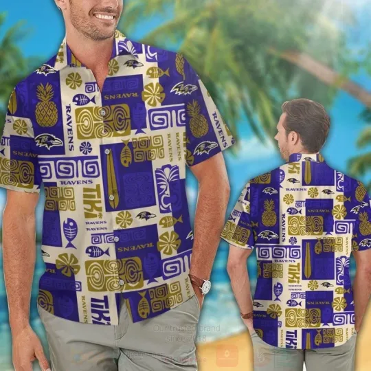 Discover Baltimore Football Pineapple Hawaiian Shirt, Short Sleeve Hawaiian Gift