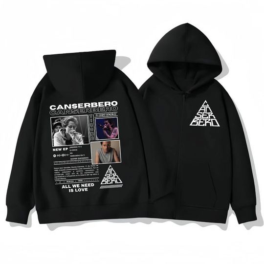 Discover Rapper Canserbero All We Need Is Love Merch Zipper Hoodie Muerte Vida Album Zip Up Sweatshirt Men Women Fashion Retro Pullovers