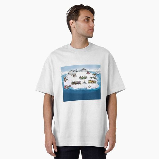 Discover Club Penguin Map Oversized T-Shirt