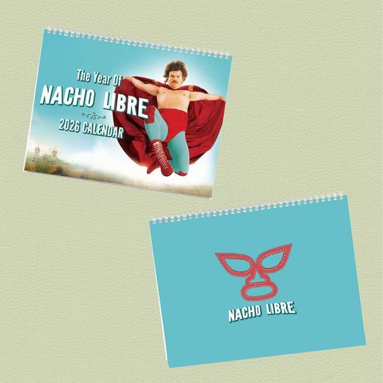 Discover Nacho Libre 2026 Wall Calendar Funny Movie Wall Calendar 2026 Funny Memes In Movie Graphic Calendar, Planner, Home Decorating