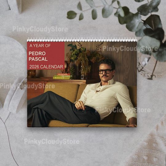 Discover Pedro Pascal 2026 Wall Calendar Planner, Pedro Pascal Fan Gift for Fan Merchandise, Pedro Pascal Celebrity Merchandise, Unique Holiday Gift