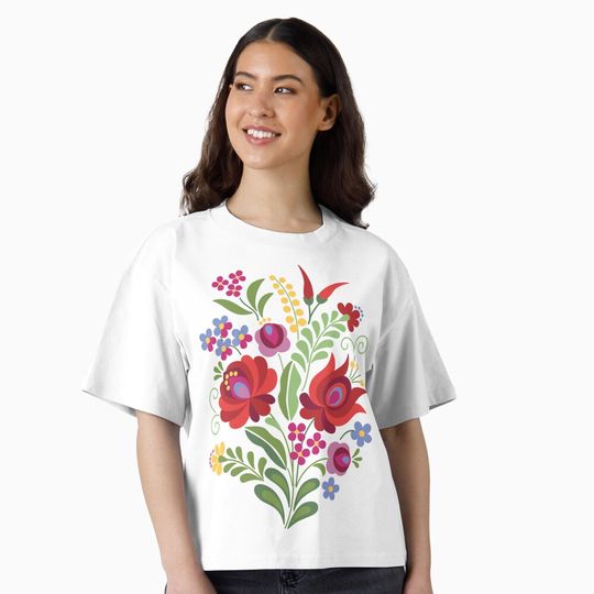 Discover Hungarian Folk Design Red Peppers Boxy T-Shirt