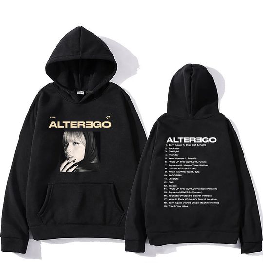 Discover Lisa Alter Ego's 2025 new album men's hoodie Harajuku high-quality sweatshirt casual