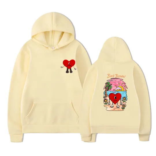 Discover Bad Bunny unisex hoodie with front and back printed sweater pattern Sin TI summer streetwear winter