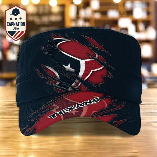 Houston Team Texans Military Cap Texans Newsboy Cap football Truck Cap