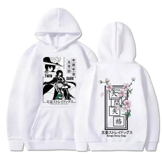 Discover Anime Bungo Stray dog Osamu Dazai Nakahara Chuya hoodie Men's fashion Harajuku hoodie Comic hoodie