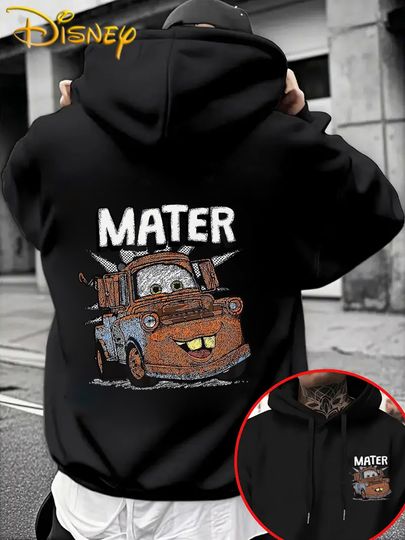 Discover Disney's Cars Mater Pattern Men's Hoodie Autumn Winter Casual Unisex Pullover Sweatshirt Clothing Oversized Couple Outfits