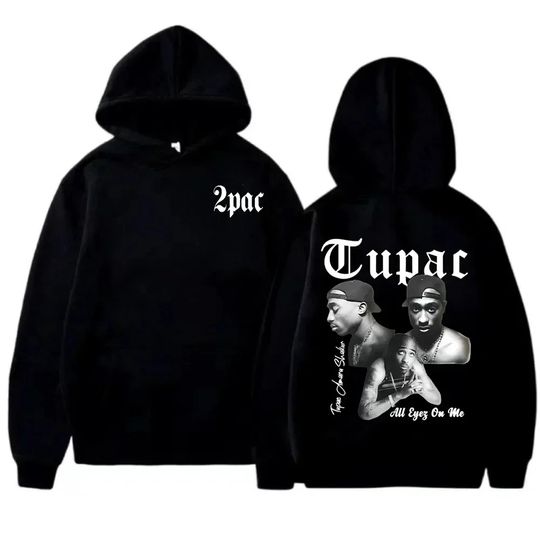 Discover Rapper Tupac 2pac Hoodie Men's and Women's Sportswear Neutral Hoodie Fashion Letter Printed Pattern Hip Hop Sportswear Casual