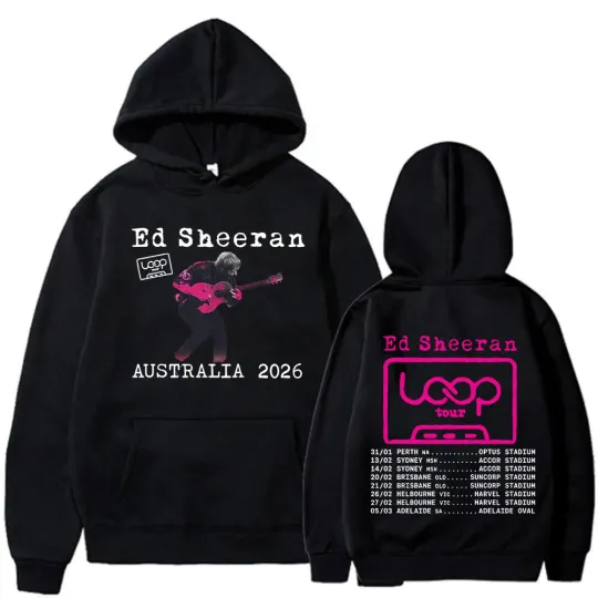 Discover Ed Shee Loop Tour Australia 2025 Tour Merch Hoodies Fans Gifts Men Women Fashion Casual Harajuku Popular Hooded Sweatshirts