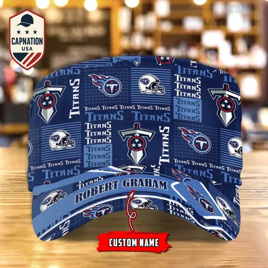 Discover Tennessee-Titans Custom Military Cap N-F-L Flat Cap Baseball Cap Gift For Men