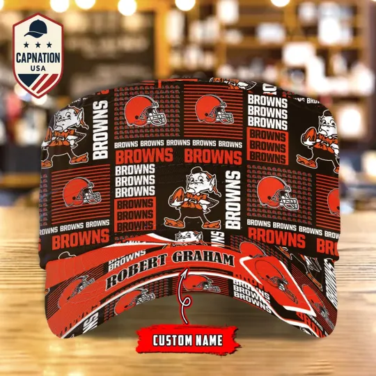 Cleveland-Browns Custom Military Cap N-F-L Flat Cap Baseball Cap Gift For Men