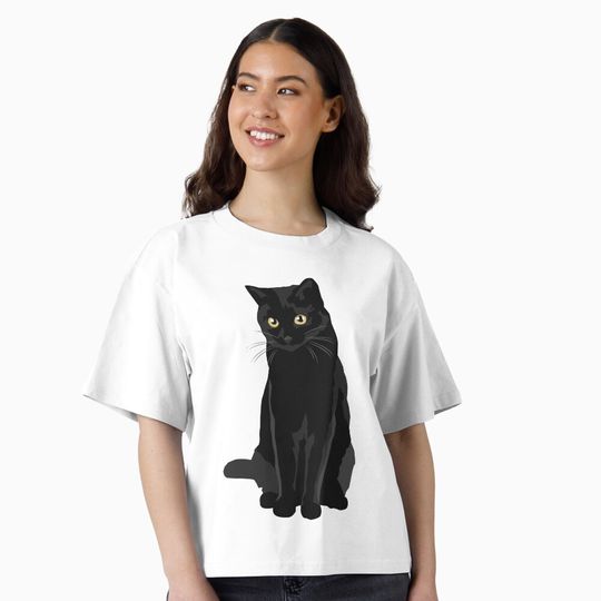 Discover Black Cat Boxy T-Shirt