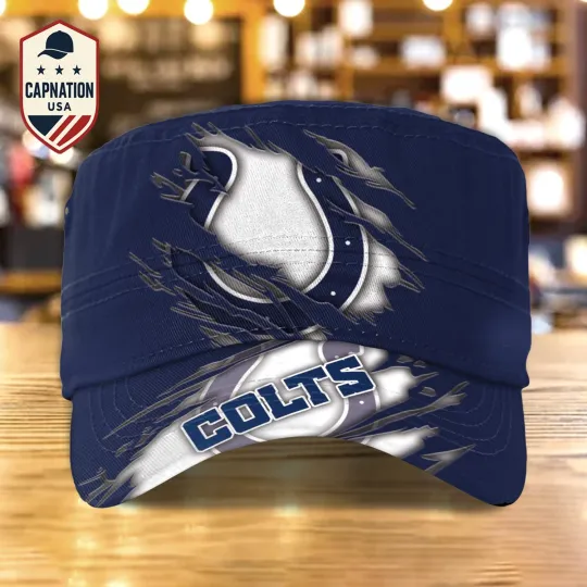 Discover Indianapolis-Colts Military Cap Custom Name Football football Sports Hat For Men