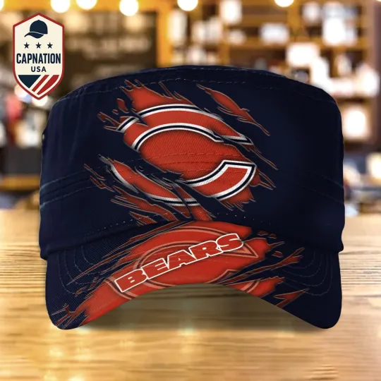 Chicago Teama Bears Military Cap Custom Name Football football Sports Hat For Men