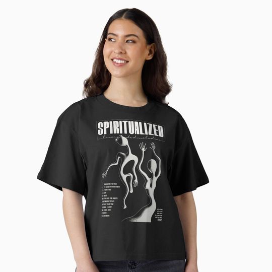 Discover Spiritualized - Lazer Guided Melodies | Album Card (Dark) Boxy T-Shirt