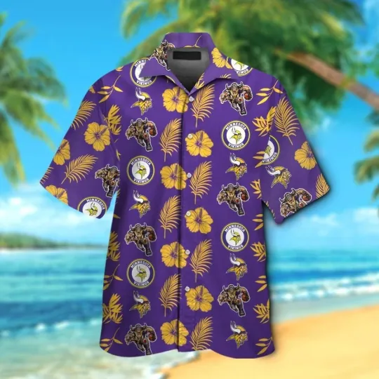 Discover Minnesota Football Aloha Hawaiian Shirt With Hibiscus And Palm