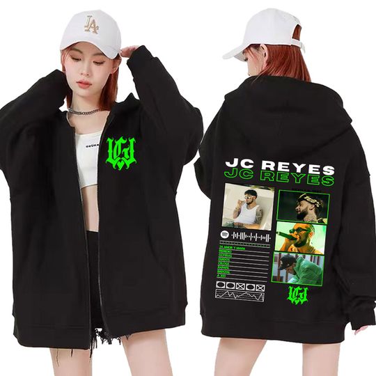 Discover Rapper Jc Reyes Album Tour 2025 Graphic Classic Zip Up Hoodie Tops Men's Retro Hip Hop Punk Hoodies Man Casual Zipper Sweatshirt