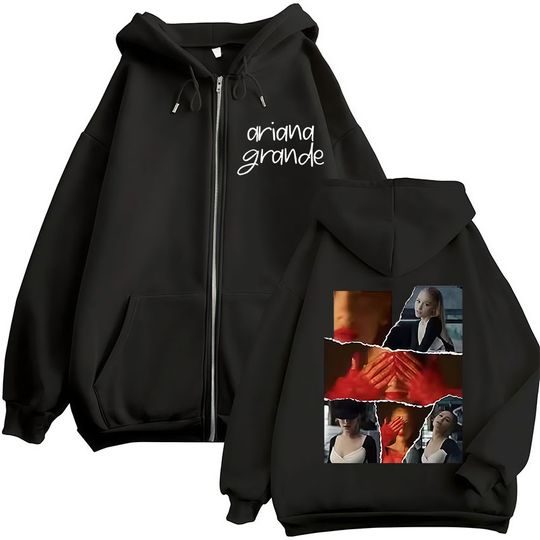 Rapper Ariana Brighter Days Ahead Tour Album 2025 Zip Up Hoodie Men Women Hip Hop Oversized Coats Jacket Hoody Streetwear