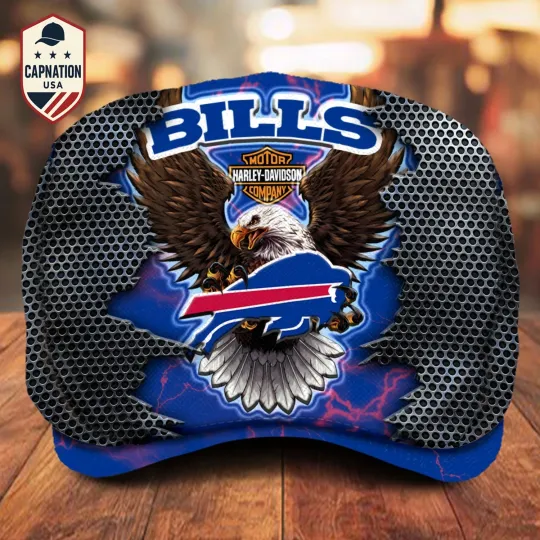 Discover Buffalo Team Bills Jeff Cap football Jeff Cap Newsboy Cap Harley Golf Cap For Men