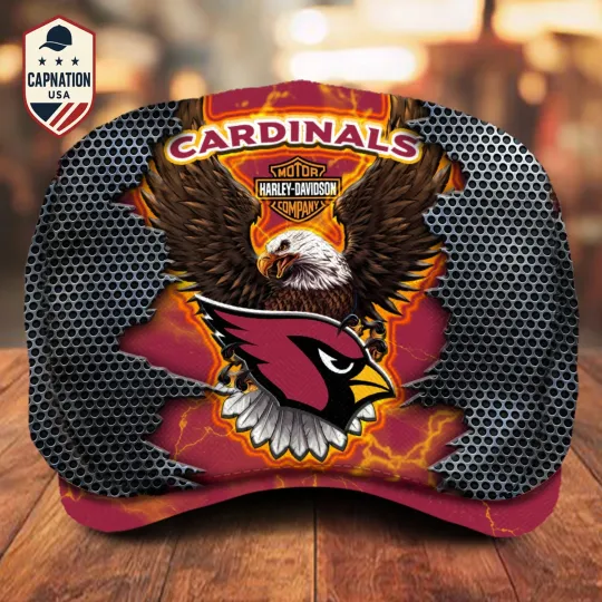 Discover Arizonna Team Cardinals Jeff Cap football Jeff Cap Newsboy Cap Harley Golf Cap For Men