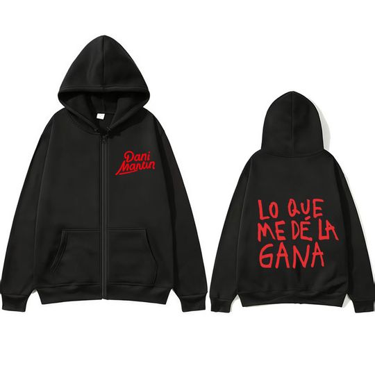 Discover Singer Dani Martin Lo Que Me De La Gana Album Zip Up Hoodies Mens Women Fashion Oversized Hooded Sweatshirts Casual Coats Jacket