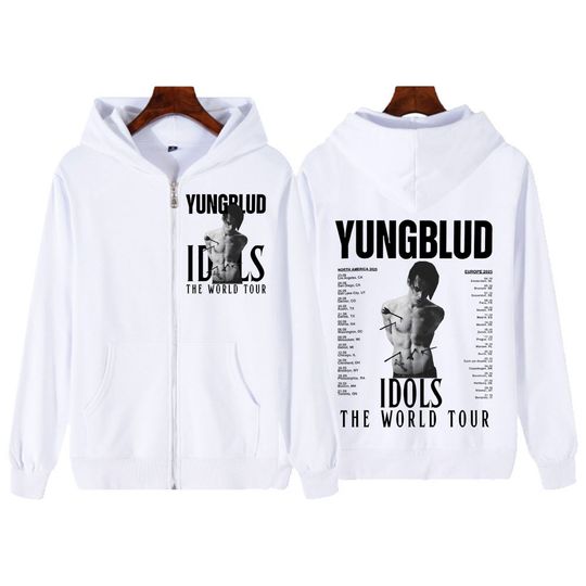 Discover Yungblud IDOLS The World Tour 2025 Men's Spring Jacket Fashion Hip Hop Oversized Hoodie Cotton Couple Zip Up Hoodies Loose Tops