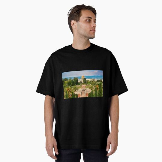 Discover  The Bahá'í Gardens in Haifa, Israel Oversized T-Shirt
