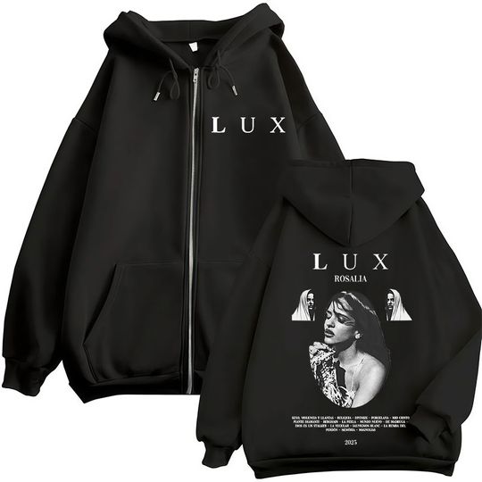 Discover Rapper Rosalia Lux Tour Album 2025 Jacket Hoody Unisex Clothing Vintage Harajuku Sweatshirt Winter Casual Oversized Zip Up Hoody