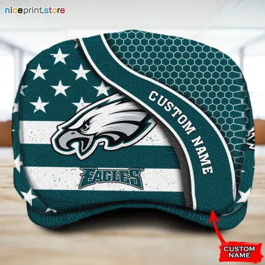 Discover Phila*delphia Team Eag*les Jeff Cap Newsboy Cap Flat Golf Driving Hat for Men28