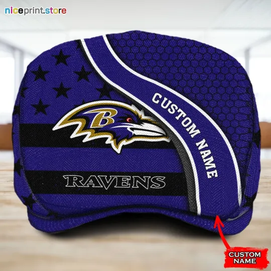 Baltimore Ravens Jeff Cap Newsboy Flat Cap for Men