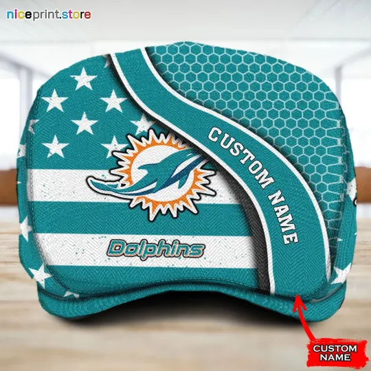 Discover Mia*mi Team Dolphin*s Jeff Cap Newsboy Cap Flat Golf Driving Hat for Men28