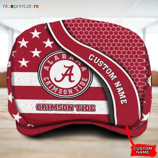Discover Ala*bama Team Crim*son Tide Jeff Cap Newsboy Cap Flat Golf Driving Hat for Men28
