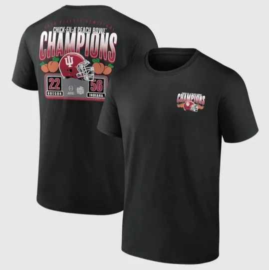 Indiana Hoosier College Football Playoff 2026 Peach Bowl Champions Score T-shirt
