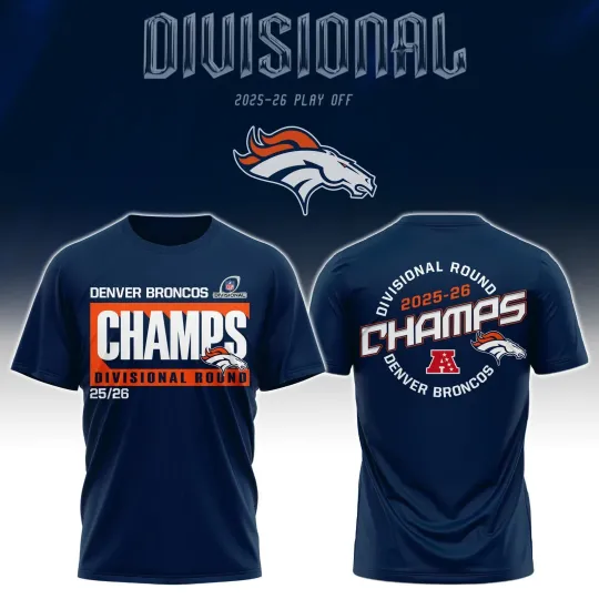 Discover Denver Bronco Champions DIVISIONAL ROUND 25/26 T-shirt All Size Reprint
