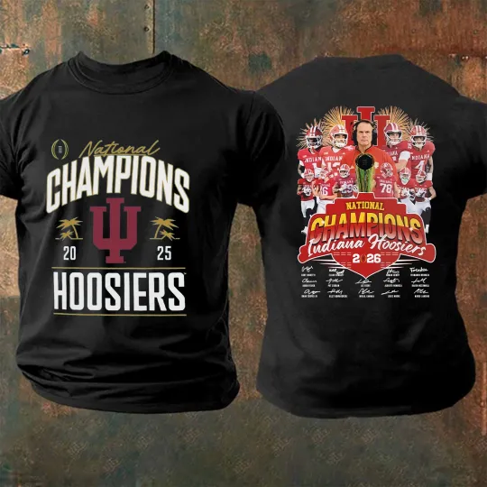 Discover 2025-2026 CFP Champions Indi.ana Hoo.siers TShirt