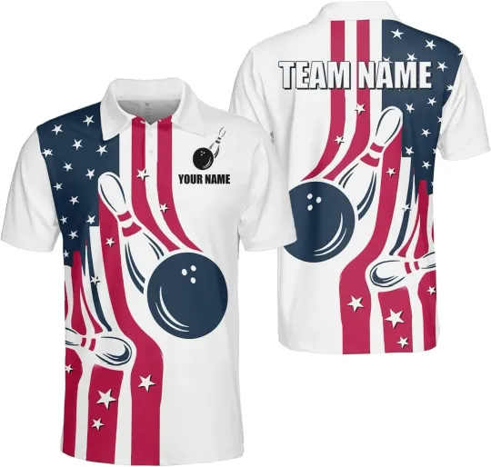 Discover Personalized Name Bowling Polo Shirt 3D for Men and Women Bowling Shirt