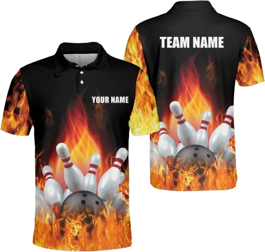 Discover Personalized Name Bowling Polo Shirt 3D for Men and Women Bowling Shirt