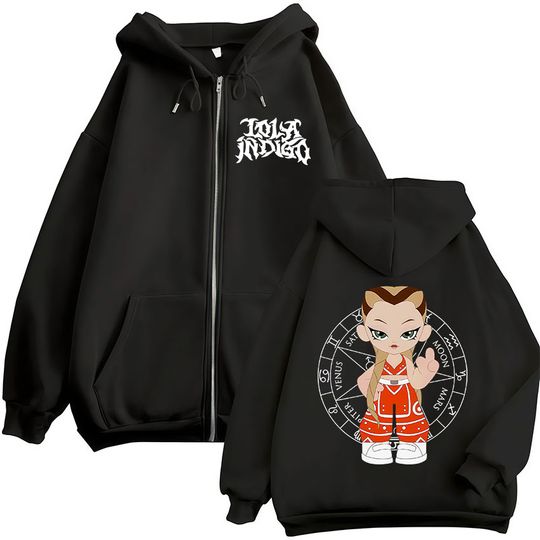 Discover Singer Lola Indigo Tour 2025 Merch Zipper Hoody Men Women Vintage Oversized Zip Up Sweatshirt Fashion High Quality Jacket Hoodie