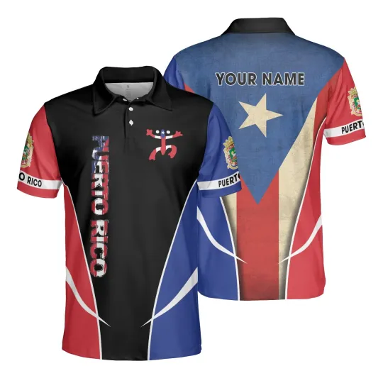 Discover Custome Name Puerto Rico Polo Shirt 3D, Puerto Rican Flag Polo Shirt Men Women