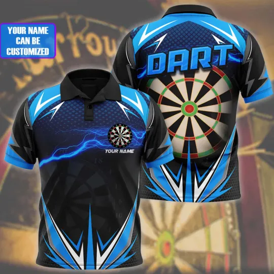Discover Customized 3D Full Printed Darts polo Shirt, Darts team player, Present For Dart
