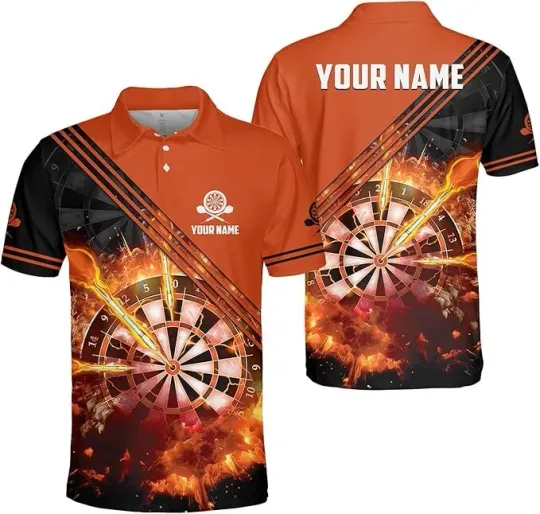 Discover Personalized Dart 3D Polo Shirts, Dart Jerseys Darts Polos Shirt for Men Women
