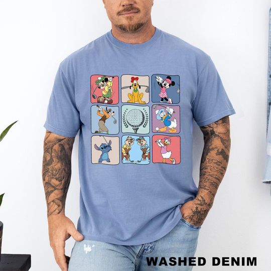 Discover Disney Mickey and Friends Golf Shirt, Comfort Colors, Retro Disney Sport Shirt, Disney Mickey Minnie Golf Shirt, Disney Sports Shirt, 133283