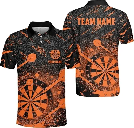 Discover Personalized Dart 3D Polo Shirts, Dart Jerseys Darts Polos Shirt for Men Women
