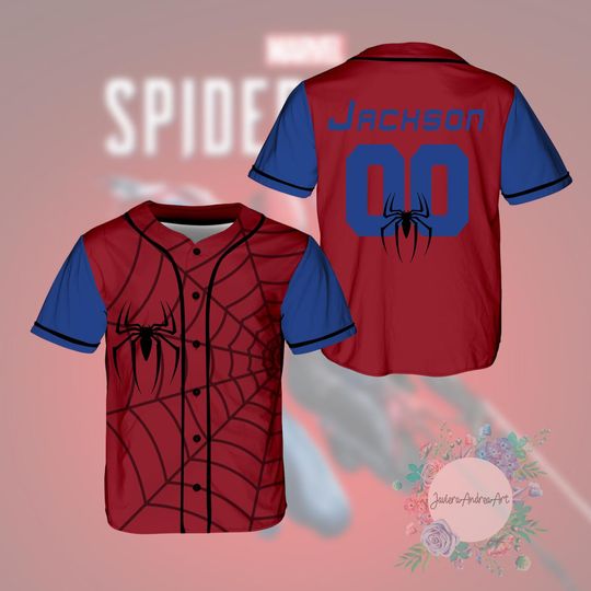 Discover Personalized Spiderman Baseball Jersey, Custom Spidey Baseball Jersey Kids, Youth, Adult, Spiderman Birthday Boy Jersey.