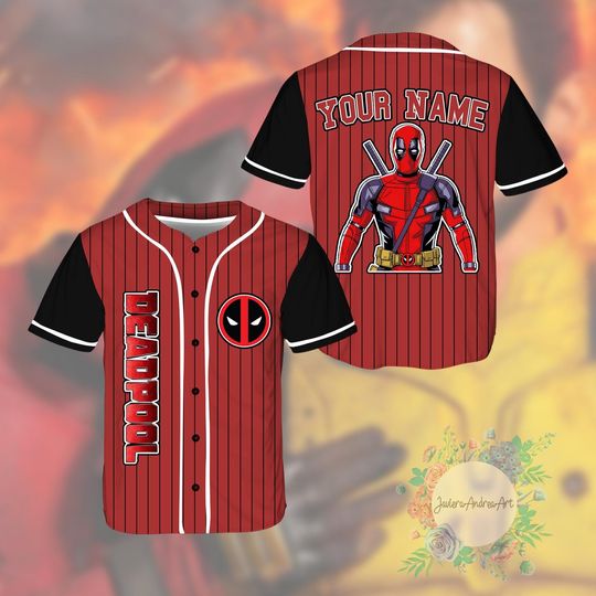 Discover Marvel Deadpool Baseball Jersey, Disneyland Family Matching Shirt, Marvel Comic Jersey, WDW Epcot Theme Park Shirt.