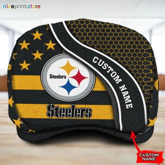 Discover Pittsburgh Steeler Jeff Newsboy Cap Flat Golf Driving Hat for Men