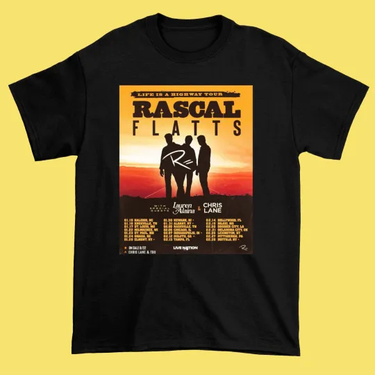 Discover Rascal Flatts Comeback with 2026 LIFE IS A HIGHWAY TOUR T Shirt