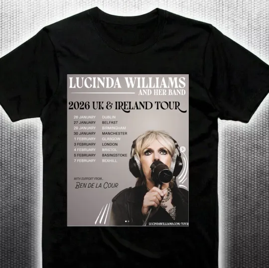 Discover Lucinda Williams Tour 2026 Black Cotton Shirt